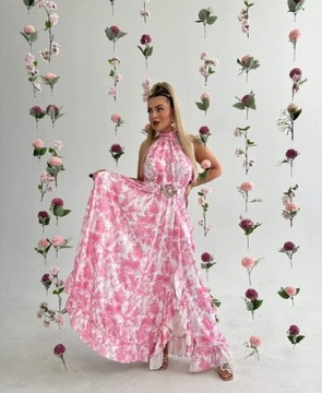 Sukienka maxi kwiatowy print Glamour nowość 