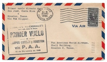 Pierwszy lot Kostaryka - USA, 16.12.1946