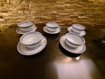 Filiżanki chińska porcelana ryzowa 5 szt