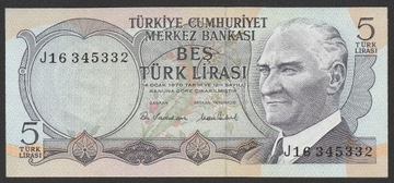 Turcja 5 lirasi 1986 - stan bankowy UNC