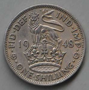 Wielka Brytania 1 shilling 1948 - król Jerzy VI