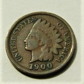 1 cent 1900 Indianin Indian Head stan!