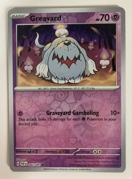 Pokemon TCG Paldean Fates: Greavard Rev 042/091