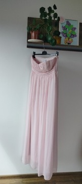 Długa sukienka maxi pudrowy róż M/38