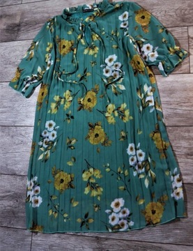 New Collection nowa miętowa sukienka w kwiaty S/M