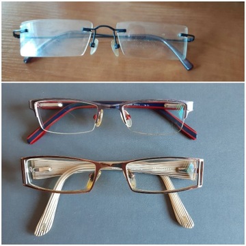 Oprawki okulary 3 różne pary