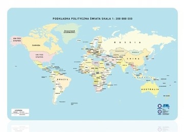 Podkładka na biurko podMysz Mapa Polityczna Świata