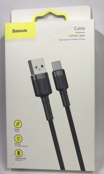  Kabel BASEUS USB USB-C 480Mbps 50cm w oplocie 