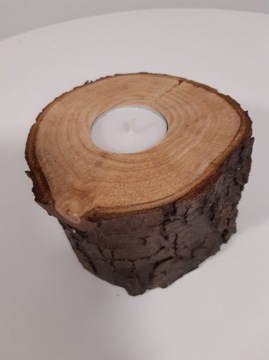Świecznik z drewna 11x7cm