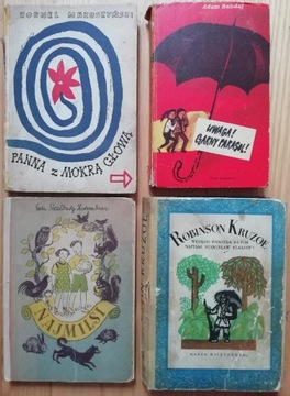 4x STARE KSIĄŻKI 1948, 1958, 1966 Robinson Kruzoe