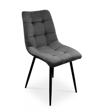 Krzesło ciemnoszare/nogi czarne (2szt)
