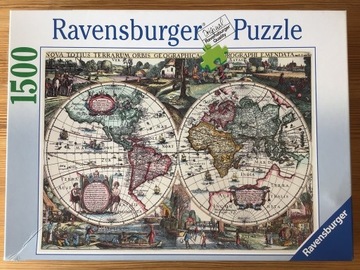 Puzzle Ravensburger 1500 - Mapa świata 1636