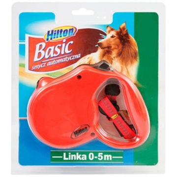 HILTON Basic 1 Smycz 5M Czerwona dla psa do 12kg