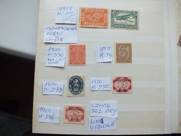 zestaw 7szt.znaczki czyste Niemcy 1919/1920 Rzesza