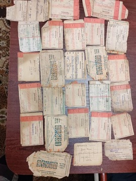 Stare bilety kolejowe  z czasów Wojny  Światowej 