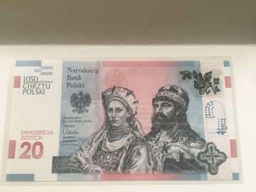 Banknot kolekcjonerski 20zł chrzest Polski nr3769