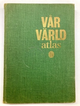 Archiwalny Atlas geograficzny. Szwecja Var Varld 