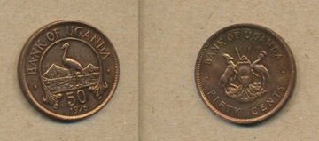 UGANDA 50 cents centów 1976 r.