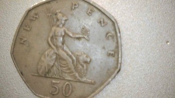 UK moneta Brytania 50p 50 new pence 1969