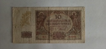 Banknot 10 złotych polskich, 1940, seria L, obieg