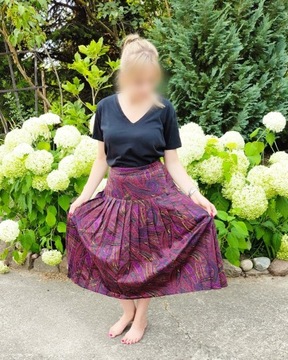 Spódnica vintage 44 XXL 46 3XL plisowana midi kolo