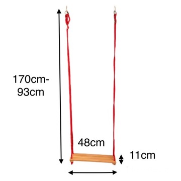  Huśtawka drewniana bukowa ogrodowa dla dziecka