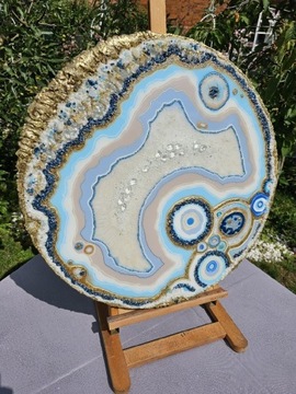 Obraz geode z żywicy epoksydowej o wymiarach 70cm.