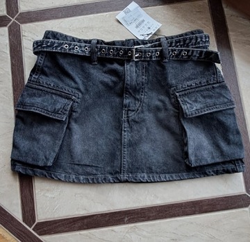 Bershka spódniczka mini jeansowa czarna NOWA!