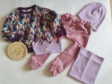 Komplet bluza Baggy dres unicorn jednorożce 98