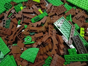 Klocki LEGO brązowe i zielone mix