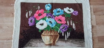 Kwiaty w wazonie-haft krzyżykowy