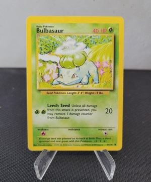 Bulbasaur 44/102 base set 1999 karta pokemon