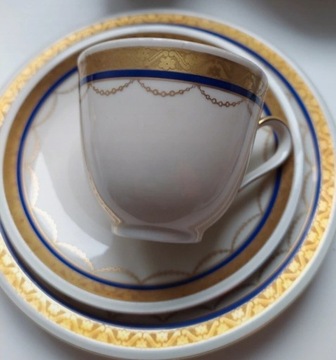 Mitterteich zestaw śniadaniowy porcelana kobalt 