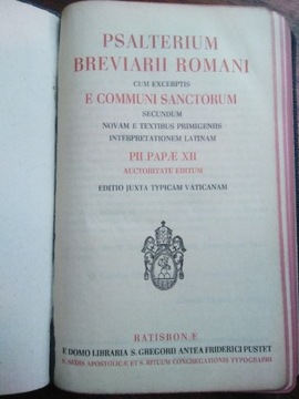 Psalterium Breviarii Romani 1946 Brewiarz Breviarium 