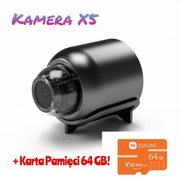 Mini Kamera X5 WiFi Detekcja Ruchu + Karta 64 GB