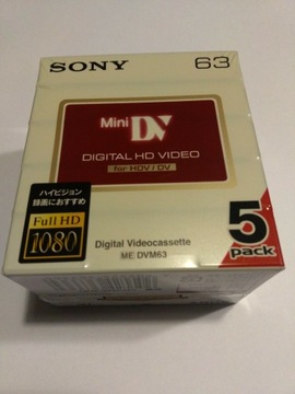 5 x Kaseta Sony DVC miniDV HDV DVM63HD folia nowe