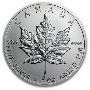 Kanadyjski Liść Klonowy 2012-1oz Maple Leaf Silver