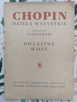 CHOPIN DWA ŁATWE WALCE red. Paderewski