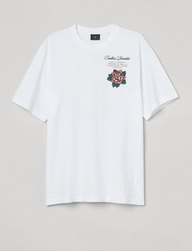 H&M koszulka t-shirt REGULAR FIT nadruk S