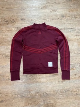 Bordowa bluza damska adidas Three Stripes S