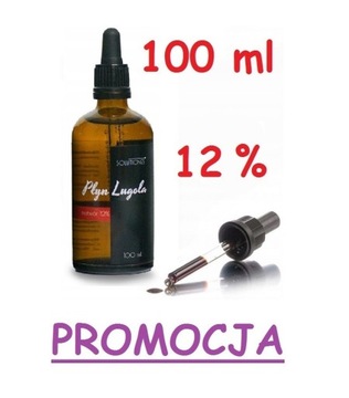 PŁYN LUGOLA 12% 100ml JOD CZYSTY CZDA PIPETA 