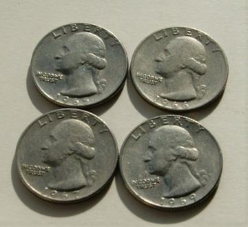 25 cent 1965 1966 1967 1969 zestaw 