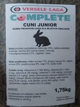 Karma gran. Versele-Laga 3,4 kg królik cuni junior