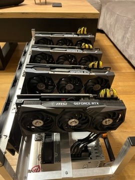 koparka kryptowalut 4xRTX 3080 bez LHR