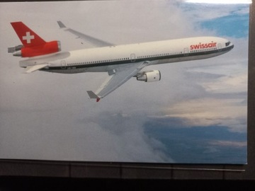 Pocztówka Swissair McDonnell-Douglas MD-11