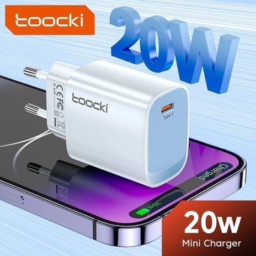 Szybka ładowarka 20W TOOCKI USB-C , iPhone 