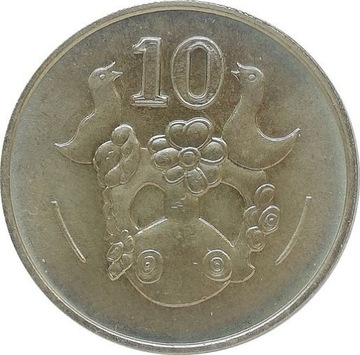 Cypr 10 cents 1985, KM#56.2