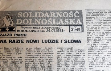 Biulet Wrocław SOLIDARNOŚĆ DOLNOŚLĄSKA 31/45 1981