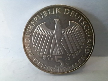  Srebrna moneta  5 marek  z 1973 r.