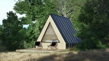 Sauna, sauna mobilna, domek traperski Mini Brda. 